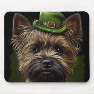 Cairn Terrier dog in St. Patrick's Day Dress Mouse Mat
