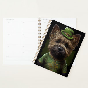 Cairn Terrier dog in St. Patrick's Day Dress Planner