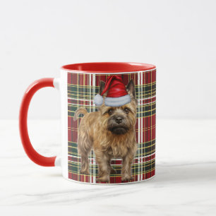 Cairn Terrier Dog Lover Holiday Plaid Christmas Mug
