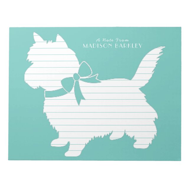 Cairn Terrier Dog Puppy Notepad (Front)