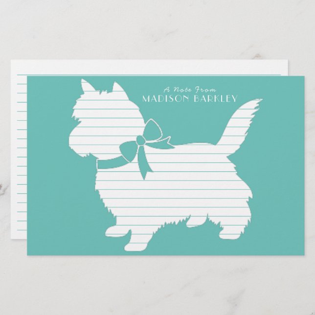 Cairn Terrier Dog Puppy Stationery (Front/Back)