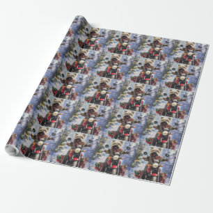 Cairn Terrier Dog Riding Motorcycle Christmas Wrapping Paper