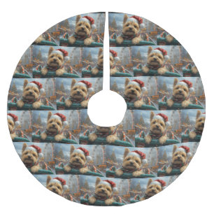 Cairn Terrier Dog Roller Coaster Christmas Brushed Polyester Tree Skirt