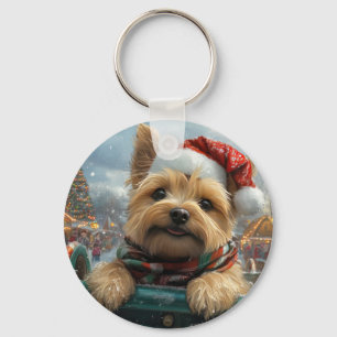 Cairn Terrier Dog Roller Coaster Christmas Key Ring