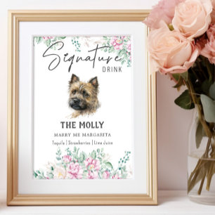 Cairn Terrier Dog Signature Drink Sign