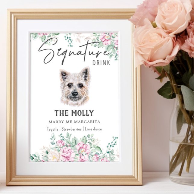 Cairn Terrier Dog Signature Drink Sign (Creator Uploaded)