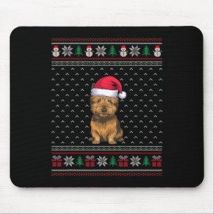Cairn Terrier Dog Wearing Santa Hat Ugly Xmas Dog  Mouse Mat