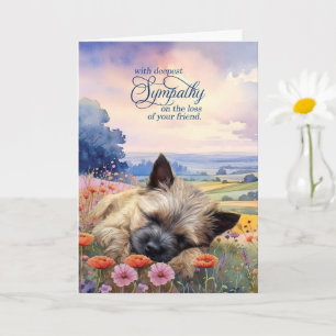 Cairn Terrier Dog with Wildflowers Pet Sympathy Card