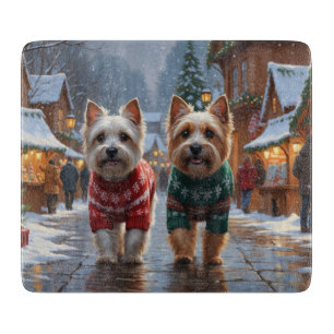 Cairn Terrier Dogs Christmas Snow Holiday  Cutting Board