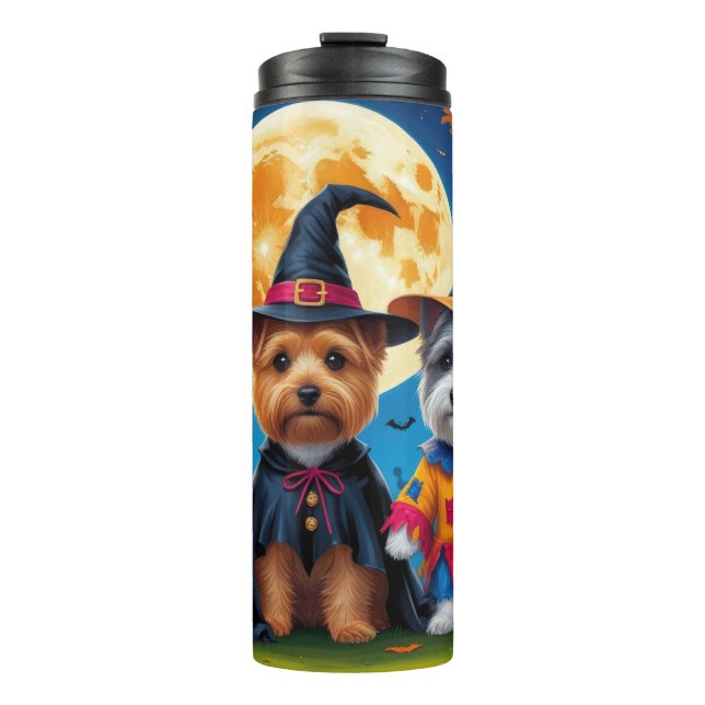 Cairn Terrier Dogs Pumpkin Halloween Funny Thermal Tumbler (Front)