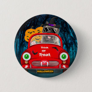 Cairn Terrier Driving Car Scary Halloween 6 Cm Round Badge