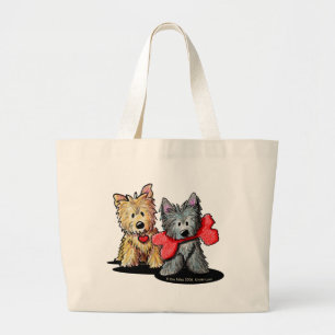 Cairn Terrier Duo Large Tote Bag