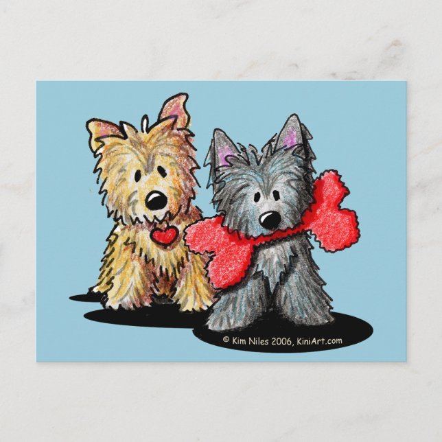 Cairn Terrier Duo Postcard (Front)