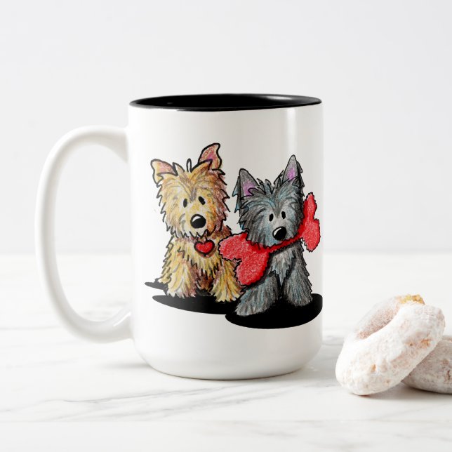 Cairn Terrier Duo Two-Tone Coffee Mug (With Donut)