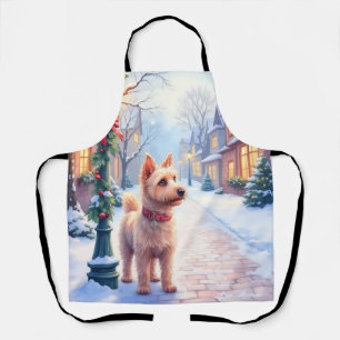 Cairn Terrier Festive Lamppost Village Christmas Apron