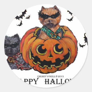 Cairn Terrier Halloween Classic Round Sticker