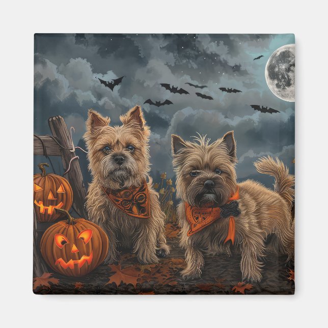 Cairn Terrier Halloween Spooky Magnet (Front)