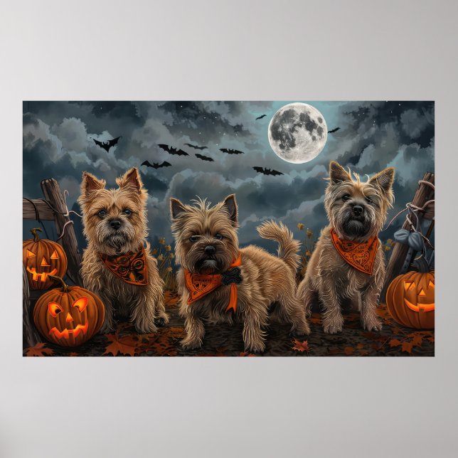 Cairn Terrier Halloween Spooky Poster (Front)
