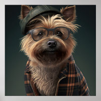 Cairn Terrier Hipster Dog Poster