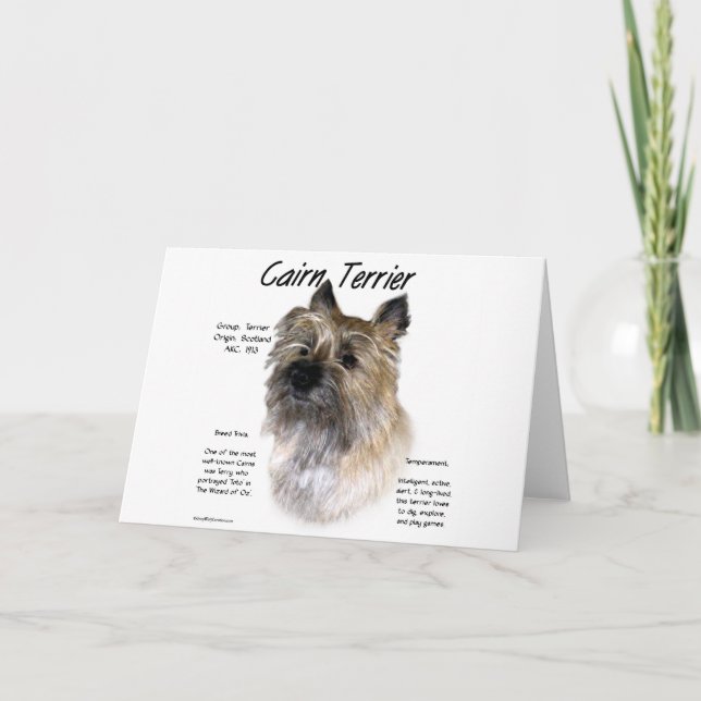 Cairn Terrier History Design Holiday Card (Front)