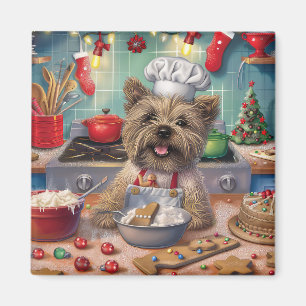 Cairn Terrier Holiday Baking: Festive Christmas  Magnet