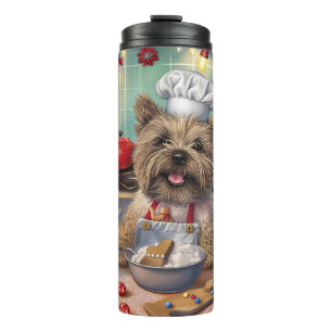 Cairn Terrier Holiday Baking: Festive Christmas  Thermal Tumbler