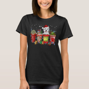 Cairn Terrier Iced Latte Snowmen Sweets Snow Chris T-Shirt