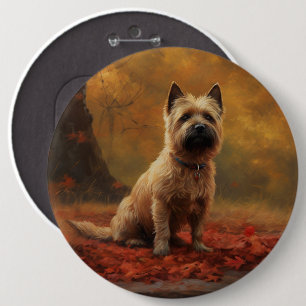 Cairn Terrier in Autumn Leaves Fall Inspire  6 Cm Round Badge