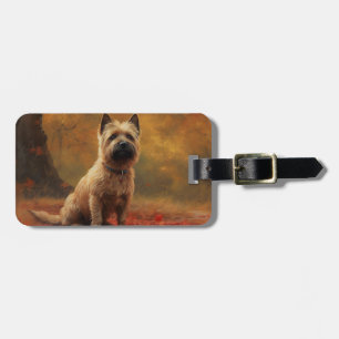 Cairn Terrier in Autumn Leaves Fall Inspire  Luggage Tag
