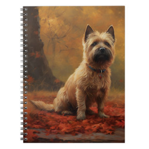 Cairn Terrier in Autumn Leaves Fall Inspire  Notebook