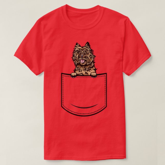 Cairn Terrier In Pocket Funny Dog Lover Owner  T-Shirt (Design Front)