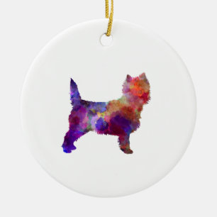 Cairn Terrier in watercolor Ceramic Tree Decoration