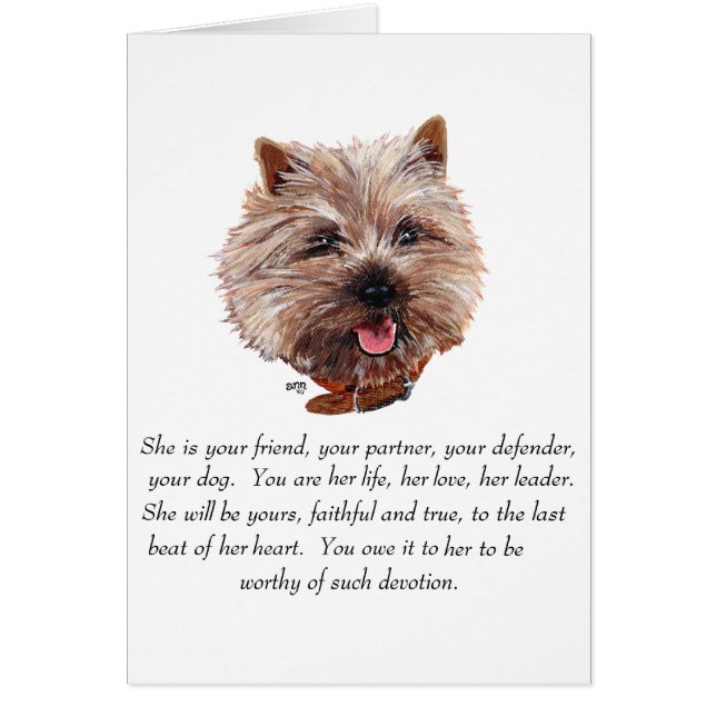 Cairn Terrier Keepsake - FEMALE (Front)