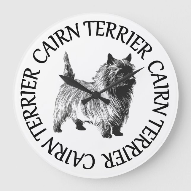cairn terrier large clock (Front)