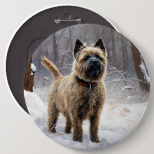 Cairn Terrier Let It Snow Christmas  6 Cm Round Badge