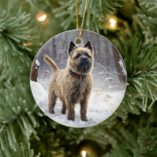Cairn Terrier Let It Snow Christmas  Ceramic Tree Decoration