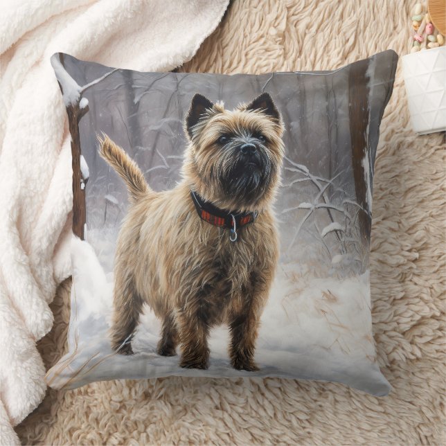 Cairn Terrier Let It Snow Christmas  Cushion (Blanket)
