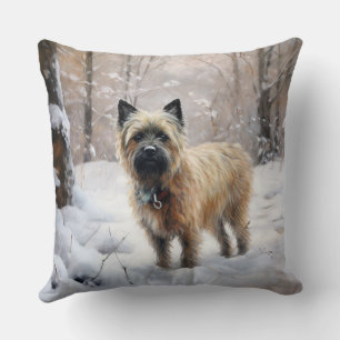 Cairn Terrier Let It Snow Christmas Cushion