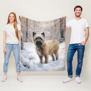 Cairn Terrier Let It Snow Christmas Fleece Blanket