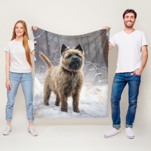 Cairn Terrier Let It Snow Christmas  Fleece Blanket