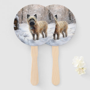 Cairn Terrier Let It Snow Christmas Hand Fan