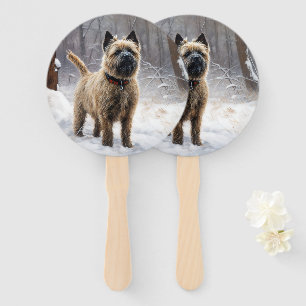 Cairn Terrier Let It Snow Christmas  Hand Fan
