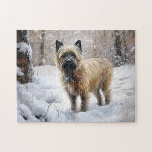 Cairn Terrier Let It Snow Christmas Jigsaw Puzzle