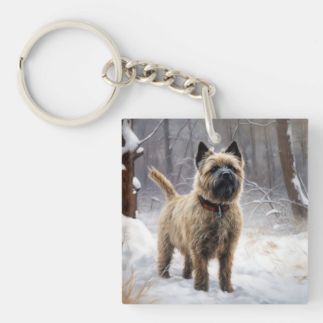 Cairn Terrier Let It Snow Christmas  Key Ring (Front)