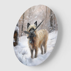 Cairn Terrier Let It Snow Christmas Large Clock