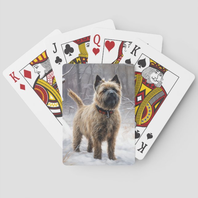Cairn Terrier Let It Snow Christmas  Playing Cards (Back)
