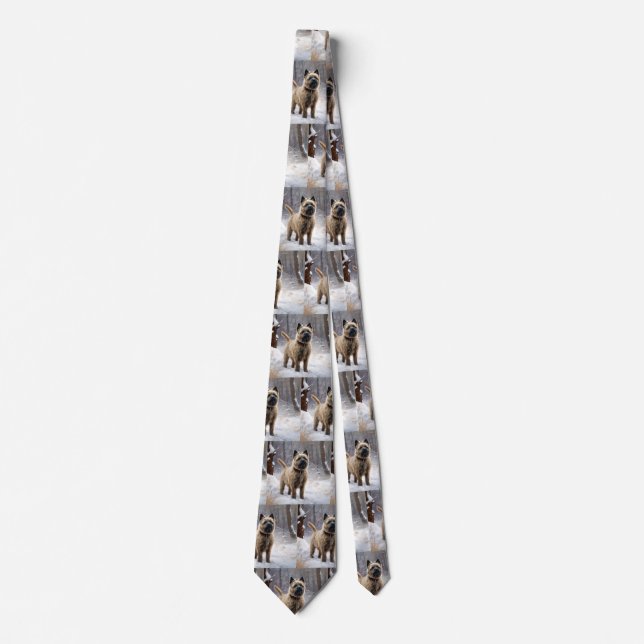 Cairn Terrier Let It Snow Christmas  Tie (Front)