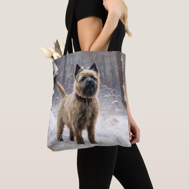Cairn Terrier Let It Snow Christmas  Tote Bag (Close Up)