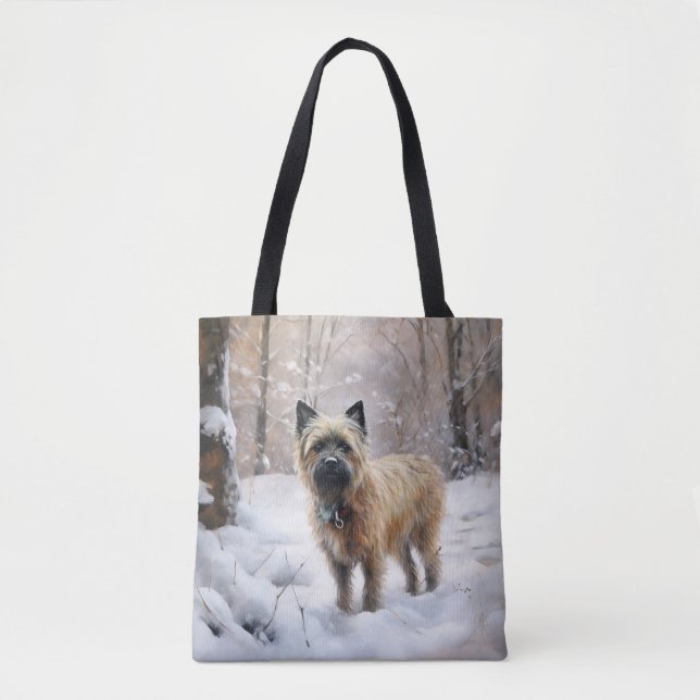 Cairn Terrier Let It Snow Christmas Tote Bag (Front)