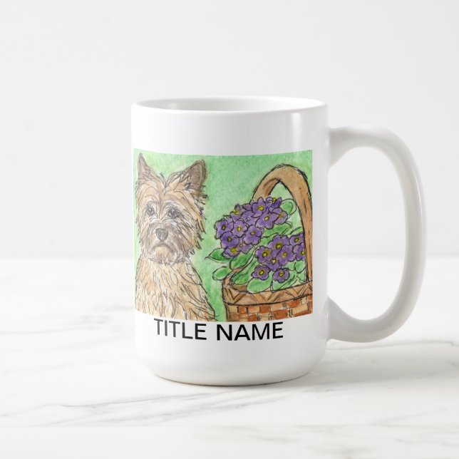 Cairn terrier mug personalise birthday relation (Right)